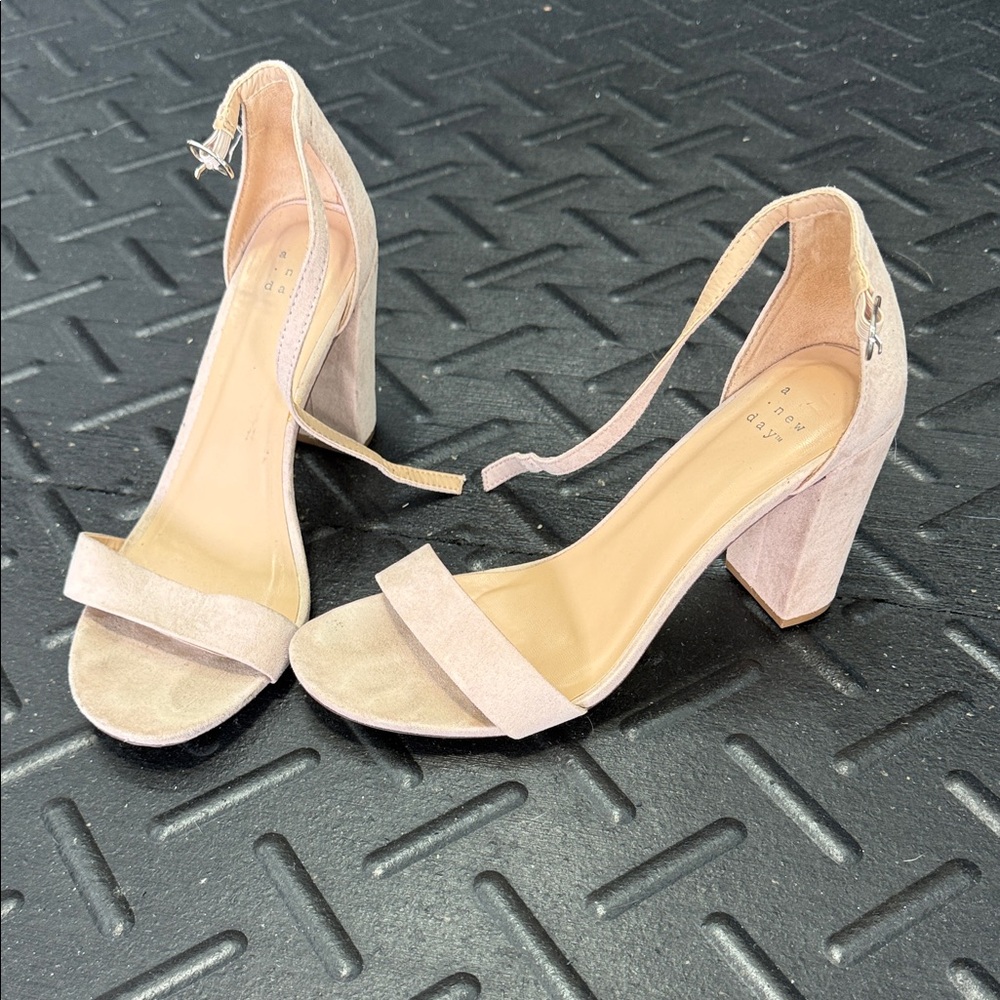 a new day Blush Block Heel Ankle-Strap Sandals